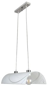 Lampadario Neoclassico Miley cromo paralume bianco 2x E27 NOVECENTO