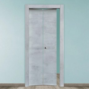 Porta interna pieghevole a libro simmetrica Cemento in MDF colore cemento grigio, L 70 x H 210 cm, apertura a sinistra