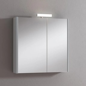 Pensile con luce Akira L 71.5 x P 15.5 x H 70 cm laccato lucido grigio chiaro