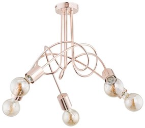 Lampadario a plafone TANGO 5xE27/15W/230V rame