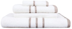 Asciugamani e teli da bagno in cotone bianco in un set di 4 pezzi Linda - Foutastic
