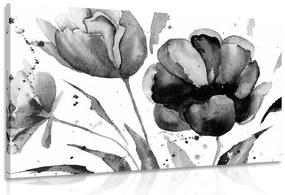 Stampa su tela – Tulipani stupendi in bianco e nero in versione interessante