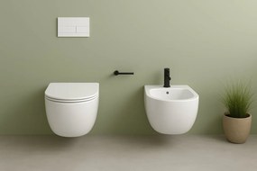 Coppia sanitari distanziato scarico a parete BEST bianco lucido WC: P 53 x L 36 x H 42 cm, bidet: P 53 x L 36 x H 42 cm