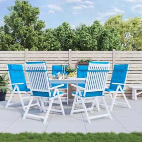 Cuscini Sedia Con Schienale Alto 6 Pz Blu Chiaro Tessuto Oxford /