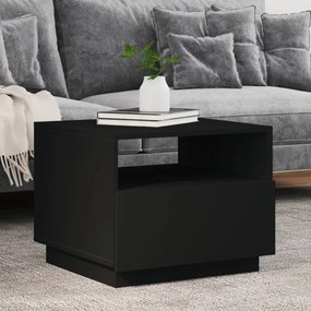 Tavolino da soggiorno con luci led nero 50x49x40 cm