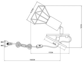 Globo 54802SK - Applique con clip XARA I 1xE14/40W/230V nero