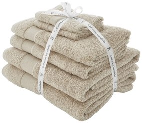 Set di asciugamani per viso e corpo tipo terry beige in cotone 6 pz Anti-Bacterial – Catherine Lansfield