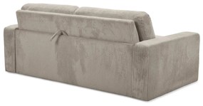 Divano marrone chiaro allungabile con rivestimento in velluto a coste 195 cm Nona – Makamii