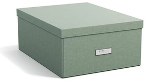Scatola con coperchio color foglia di tè in cartone 34,5x45x18,5 cm Katrin Canvas Paper Laminate – Bigso