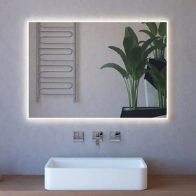 Specchiera retroilluminata LED 110x80 reversibile sabbiatura perimetrale 1 cm