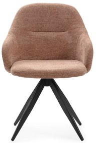 Set di sedie da pranzo marrone chiaro in imbottito con braccioli 2 pz Tamara – Marckeric