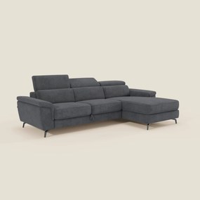 Estro Divano estraibile con chaise-longue e poggiatesta reclinabili in tessuto impermeabile T14 antracite