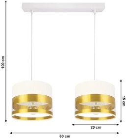 Lampadario su filo MILO 2xE27/60W/230V dorato