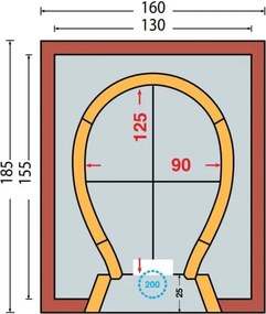 Forno a legna prefabbricato 125 x 90 cm con cappetta mod. 10D Di Fiore Forni