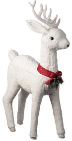 Figura natalizia bianco renna in poliestere H 92 cm