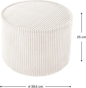 Pouf per bambini color crema con rivestimento in velluto a coste – Wigiwama