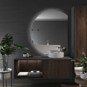 Specchio a mezzaluna con luce LED E5