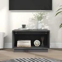 Mobile Porta TV Grigio 60x35x35 cm in Legno Massello di Pino 813826