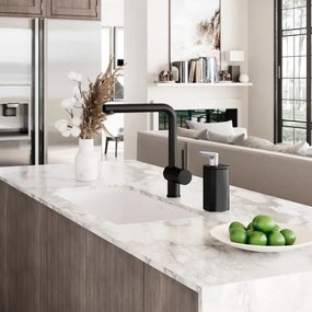 Dispenser di sapone in acciaio nero opaco 295 ml - simplehuman