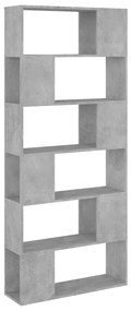 Libreria/divisorio grigio cemento 80x24x186 cm in truciolato