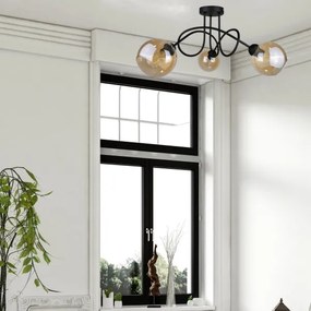 Lampadario a plafone VENUS BLACK 3xE27/60W/230V