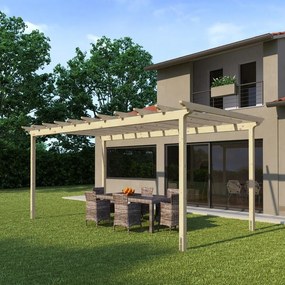 Pergola Flamingo in legno struttura marrone L 594 x P 300 x H 272 cm