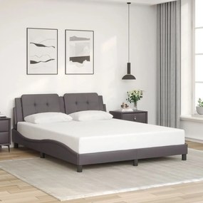 Giroletto Con Testiera Grigio 160x200 Cm İn Similpelle /