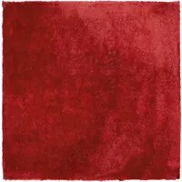 Tappeto shaggy in misto cotone e poliestere rosso 200 x 200 cm soffice pelo denso