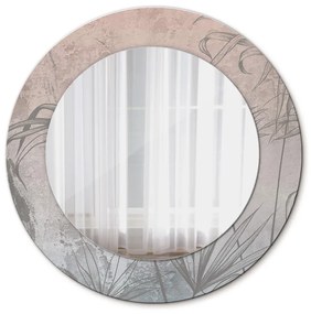 Specchio tondo con decoro Fiori tropicali fi 50 cm