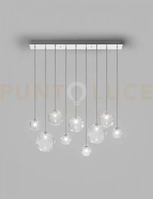 Puppet sospensione l9 cristallo trasparente cromo lucido 9 luci att...