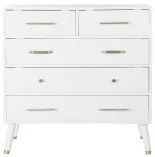 Cassettiera DKD Home Decor Naturale Metallo Bianco Crema Legno di  paulownia (80 x 34 x 84 cm)