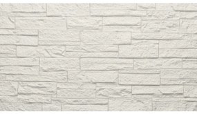 Pannello decorativo effetto pietra mattoni 3D set 12 pz 8,6 mt2 rivestimento murale in PU 120 x 60 x 2,5 Quarzite Bianco
