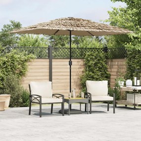 Ombrellone Giardino Led E Palo İn Acciaio Marrone 248x248x248cm /