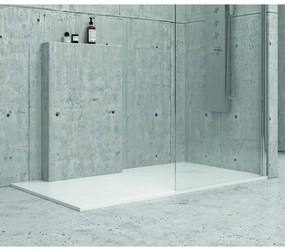 Kamalu - piatto doccia 80x80cm effetto pietra colore bianco