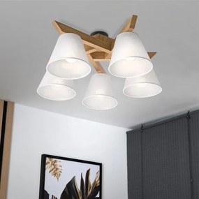 Brilagi - LED  Lampadario a plafone ANTHONY 5xE14/40W/230V quercia/bianco