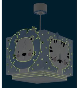 Dalber 63112T - Lampadario per bambini  JUNGLE 1xE27/15W/230V blu