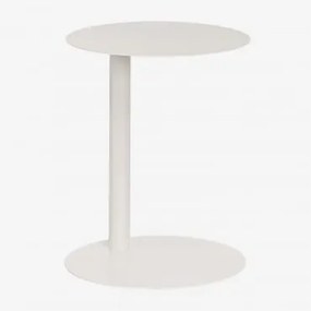 Tavolino rotondo in acciaio (Ø40 cm) Yannik Gardenia Bianco - Sklum