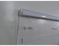 Binario Tenda a Pacchetto 5 Calate con cassone, Attacco Parete/Soffitto, Binario Alluminio Bianco Lung 200CM Comando SX