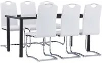 Set Sala da Pranzo 7 pz in Similpelle Bianco 3053073