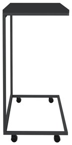 Tavolino con ruote nero 55x35x70 cm in legno multistrato