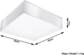 Plafoniera Quadrata da Soffitto in PVC 2xE27 HORUS 35 White da interno