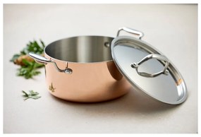 Pentola in acciaio inox e rame con coperchio incluso adatta all'induzione 3 l – Blomsterbergs