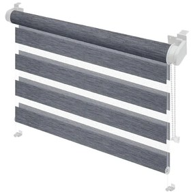 Tenda a pacchetto giorno/notte color antracite 42,5x150 cm Zebra Silvalin – Gardinia