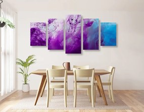 Quadri 5 pezzi – Magica astrazione viola