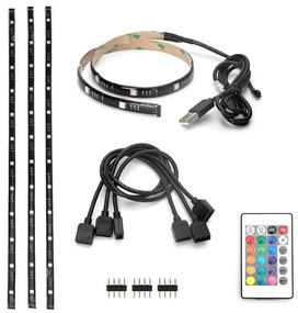 Aigostar - SET 4x Striscia LED RGB Dimmerabile 0,5m LED/2,5W/5V IP65 + tc