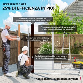 Casetta da Giardino Porta Attrezzi 235,7x152x208,7 cm con Pannelli in Acciaio Galvanizzato Effetto Legno Marrone...