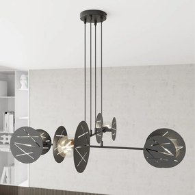 Lampadario a sospensione in acciaio XOTIC 4 nero 4xE27