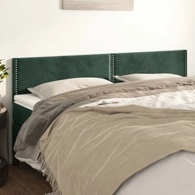 Testiera 2 Pz Verde Scuro 80x5x78/88 Cm İn Velluto /