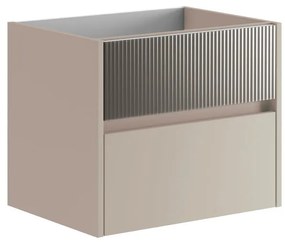 Mobile da bagno sotto lavabo Niwa beige laccato opaco L 59.5 x H 50 x P 45.5 cm 2 cassetti, lavabo non incluso