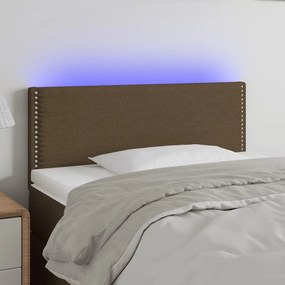 Testiera A Led Marrone Scuro 90x5x78/88 Cm İn Tessuto /